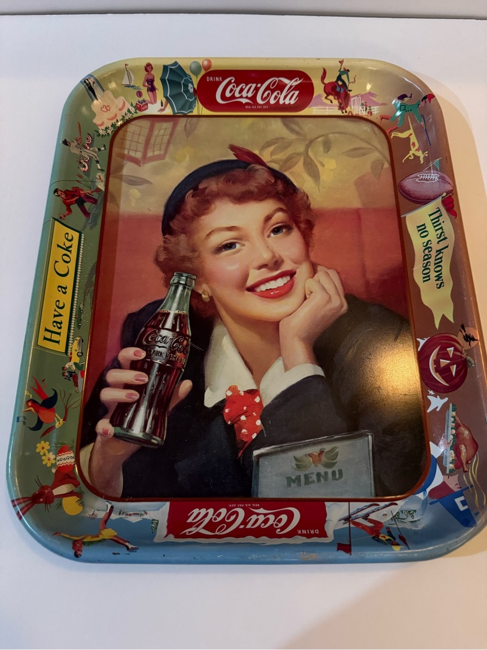 Vintage 1950s Coca-Cola Metal Serving Tray